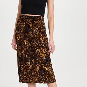 Rails Tortoise Shell Print Plissé High Waist Midi Skirt